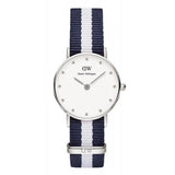 Daniel Wellington Classy Glasgow White Dial Two Tone NATO Strap Watch For Women - DW00100074 Authentic Buy Shop Now