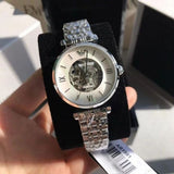 Emporio Armani Meccanico Mother of Pearl Dial Silver Steel Strap Watch For Women - AR1991 Authentic Buy Shop Now