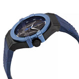 Maserati Potenza Black Dial 42mm Blue Leather Strap Watch For Men - R8851108007 Authentic Buy Shop Now