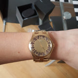 Marc Jacobs Henry Transparent Gold Dial Gold Steel Strap Watch for Women - MBM3206 Authentic Buy Shop Now