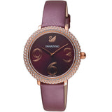 Swarovski Crystal Frost Red Dial Red Leather Strap Watch for Women - 5484064 Authentic Buy Shop Now