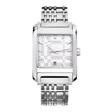 Burberry Nova Check Square White Dial Silver Steel Strap Watch for Women - BU1572 Authentic Buy Shop Now
