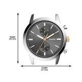 Fossil Townsman Chronograph Grey Dial Silver Steel Strap Watch for Men - FS5407 Authentic Buy Shop Now