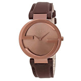 Gucci Interlocking Brown Dial Brown Leather Strap Watch For Women - YA133309 Authentic Buy Shop Now