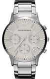 Emporio Armani Renato Chronograph Cream Dial Silver Steel Strap Watch For Men - AR2458 Authentic Buy Shop Now