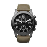 Marc Jacobs Larry Chronograph Black Dial Grey Leather Strap Watch for Men - MBM5034 Authentic Buy Shop Now