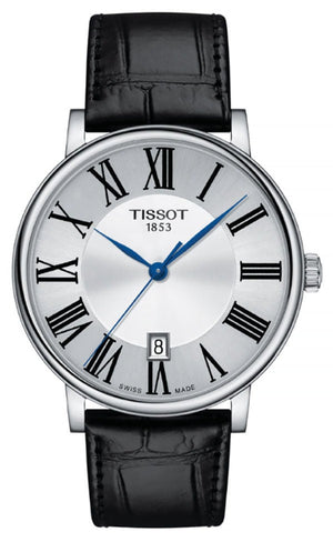 Tissot Carson Premium Silver Dial Black Leather Strap Watch For Men - T122.410.16.033.00 Authentic Buy Shop Now