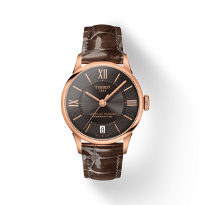 Tissot Chemin Des Tourelles Powermatic 80 Lady Brown Dial Brown Leather Strap Watch For Women - T099.207.36.448.00 Authentic Buy Shop Now