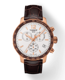 Tissot Quickster Chronograph 42mm White Dial Brown Leather Strap Watch For Men - T095.417.36.037.00 Authentic Buy Shop Now