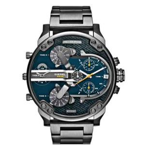 Diesel Big Daddy 2.0 Chronograph Blue Dial Grey Steel Strap Watch For Men - DZ7331 Authentic Buy Shop Now