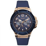 Guess Rigor Blue Dial Blue Silicone Strap Watch For Men - W0247G3 Authentic Buy Shop Now