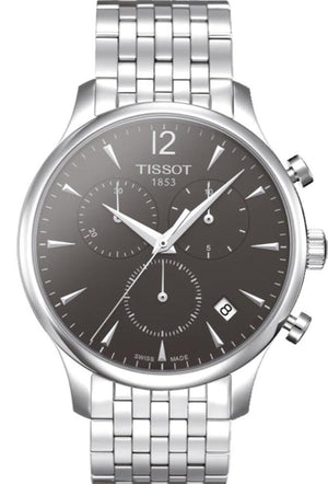 Tissot T Classic Tradition Chronograph Black Dial Silver Steel Strap Watch For Men - T063.617.11.067.00 Authentic Buy Shop Now