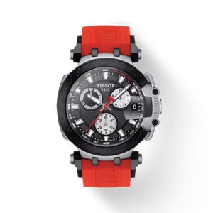 Tissot T Race Chronograph Black Dial Red Silicone Strap Watch For Men - T115.417.27.051.00 Authentic Buy Shop Now