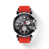 Tissot T Race Chronograph Black Dial Red Silicone Strap Watch For Men - T115.417.27.051.00 Authentic Buy Shop Now