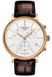 Tissot Carson Premium Chronograph White Dial Brown Leather Strap Watch For Men - T122.417.36.011.00 Authentic Buy Shop Now