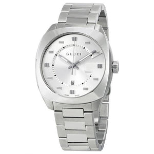 Gucci GG2570 Silver Dial Silver Steel Strap Watch For Men - YA142308 Authentic Buy Shop Now