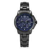 Maserati Successo Chronograph Blue Dial Black Steel Strap Watch For Men - R8873621005 Authentic Buy Shop Now