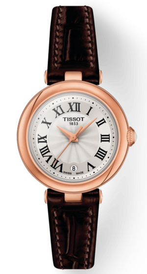 Tissot Bellissima Small Lady White Dial Brown Leather Strap Watch For Women - T126.010.36.013.00 Authentic Buy Shop Now