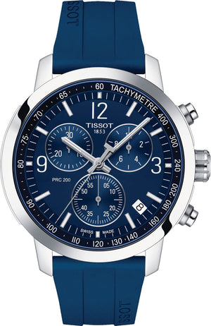 Tissot T Sport PRC 200 Chronograph Blue Rubber Strap Watch For Men - T114.417.17.047.00 Authentic Buy Shop Now