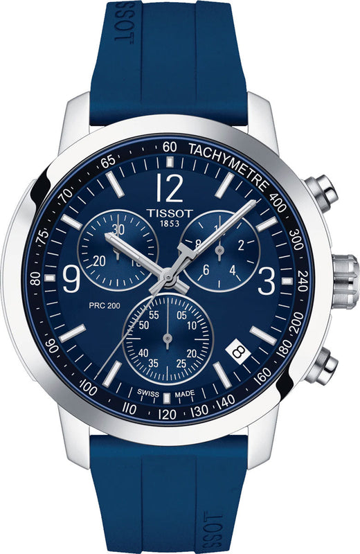 Tissot T Sport PRC 200 Chronograph Blue Rubber Strap Watch For Men - T114.417.17.047.00 Authentic Buy Shop Now