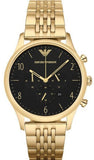 Emporio Armani Classic Chronograph Black Dial Gold Steel Strap Watch For Men - AR1893 Authentic Buy Shop Now