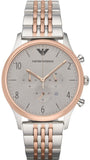 Emporio Armani Beta Chronograph Grey Dial Two Tone Steel Strap Watch For Men - AR1864 Authentic Buy Shop Now