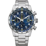 Citizen Eco Drive Chronograph Blue Dial Silver Stainless Steel Watch For Men - CA0690-88L Authentic Buy Shop Now