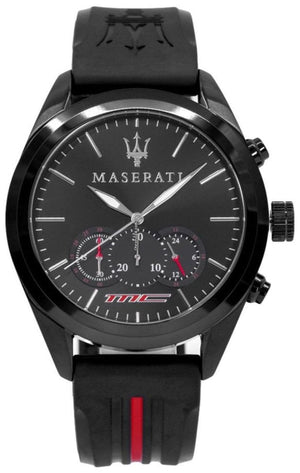 Maserati Traguardo Chronograph Black Dial Black Rubber Strap Watch For Men - R8871612004 Authentic Buy Shop Now