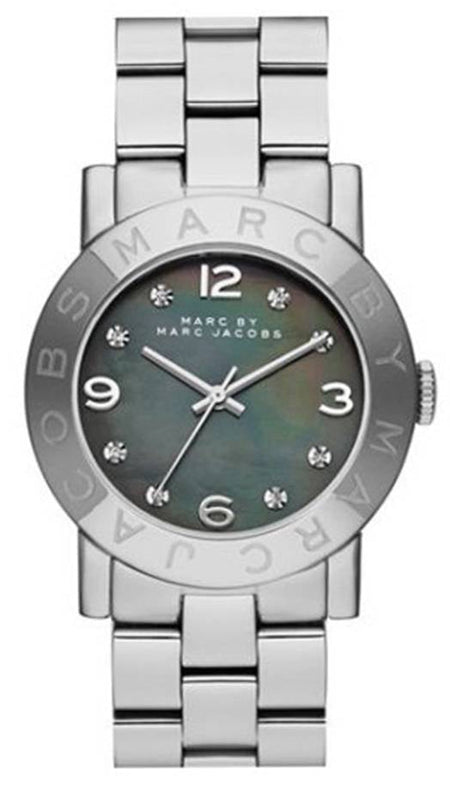Marc Jacobs Amy Analog Mother of Pearl Grey Dial Silver Steel Strap Watch for Women - MBM8608 Authentic Buy Shop Now