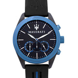 Maserati Traguardo Sports Blue Dial Black Rubber Strap Watch For Men - R8871612006 Authentic Buy Shop Now