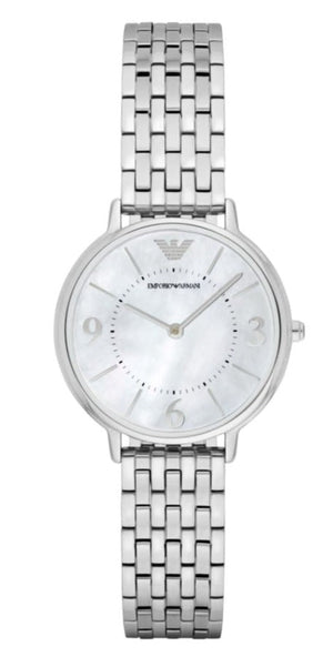Emporio Armani Kappa Mother of Pearl Dial Silver Steel Watch For Women - AR2507 Authentic Buy Shop Now