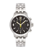 Tissot PRC 200 Chronograph Black Dial Silver Steel Strap Watch For Men - T055.417.11.057.00 Authentic Buy Shop Now