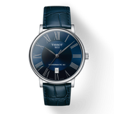 Tissot Carson Premium Powermatic 80 Blue Dial Blue Leather Strap Watch For Men - T122.407.16.043.00 Authentic Buy Shop Now