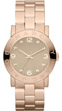 Marc Jacobs Amy Glitz Brown Dial Rose Gold Steel Strap Watch for Women - MBM3221 Authentic Buy Shop Now