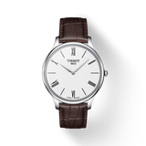 Tissot T Classic Tradition 5.5 Quartz White Dial Brown Leather Strap Watch For Men - T063.409.16.018.00 Authentic Buy Shop Now