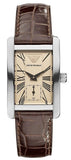 Emporio Armani Classic Beige Dial Brown Leather Strap Watch For Men - AR0154 Authentic Buy Shop Now
