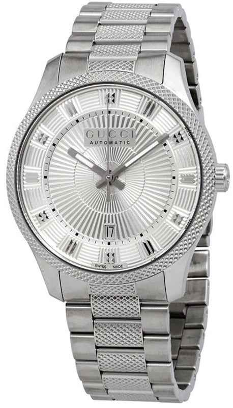 Gucci G Timeless Eryx Silver Dial Silver Steel Strap Watch For Men - YA126339/40 Authentic Buy Shop Now