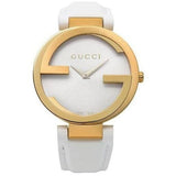Gucci G Interlocking White Dial White Leather Strap Watch For Women - YA133327 Authentic Buy Shop Now