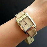 Burberry Nova Gold Tone Square Dial Leather Strap Watch for Women - BU1582 Authentic Buy Shop Now