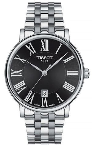 Tissot Carson Premium Black Dial Silver Steel Strap Watch For Men - T122.410.11.053.00 Authentic Buy Shop Now