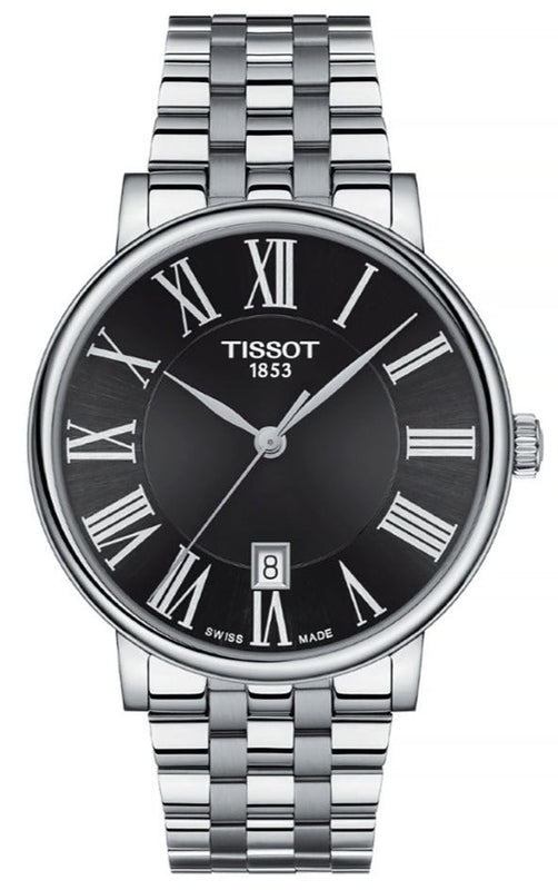 Tissot Carson Premium Black Dial Silver Steel Strap Watch For Men - T122.410.11.053.00 Authentic Buy Shop Now
