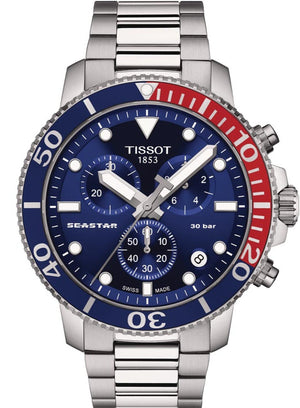 Tissot Seastar 1000 Chronograph Blue Dial Silver Steel Strap Watch For Men - T120.417.11.041.03 Authentic Buy Shop Now