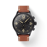Tissot T Sport Chrono XL Black Dial Brown Leather Strap Watch For Men - T116.617.36.057.00 Authentic Buy Shop Now
