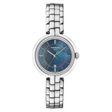 Tissot T Lady Flamingo Mother of Pearl Blue Dial Silver Steel Strap Watch For Women - T094.210.11.121.00 Authentic Buy Shop Now