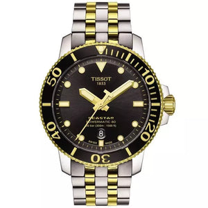 Tissot Seastar 1000 Powermatic 80 Black Dial Two Tone Steel Strap Watch For Men - T120.407.22.051.00 Authentic Buy Shop Now
