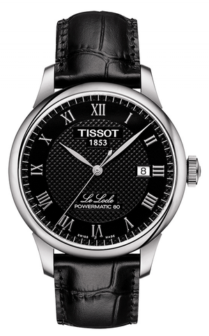 Tissot Le Locle Powermatic 80 Black Dial Black Leather Strap Watch For Men - T006.407.16.053.00 Authentic Buy Shop Now