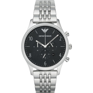 Emporio Armani Beta Chronograph Black Dial Steel Strap Watch For Men - AR1863 Authentic Buy Shop Now