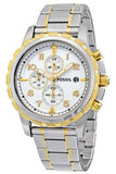 Fossil Dean Chronograph White Dial Silver Steel Strap Watch for Men - FS4795 Authentic Buy Shop Now