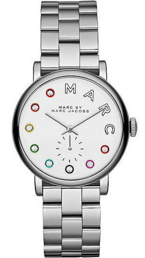 Marc Jacobs Marc White Dial Silver Steel Strap Watch for Women - MBM3420 Authentic Buy Shop Now