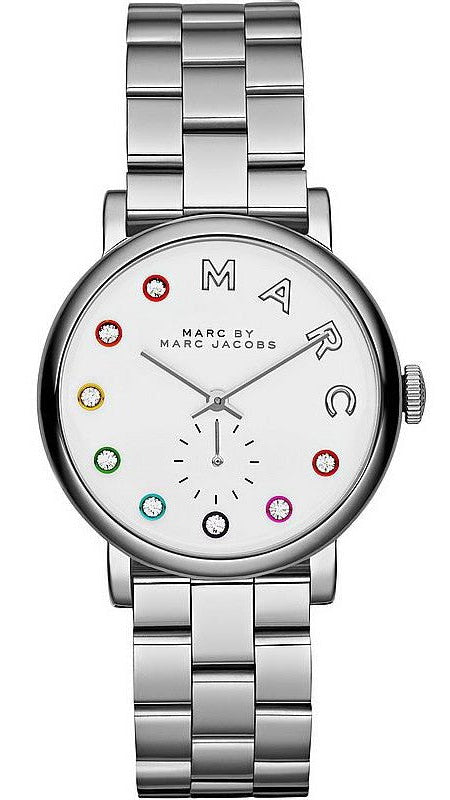 Marc Jacobs Marc White Dial Silver Steel Strap Watch for Women - MBM3420 Authentic Buy Shop Now